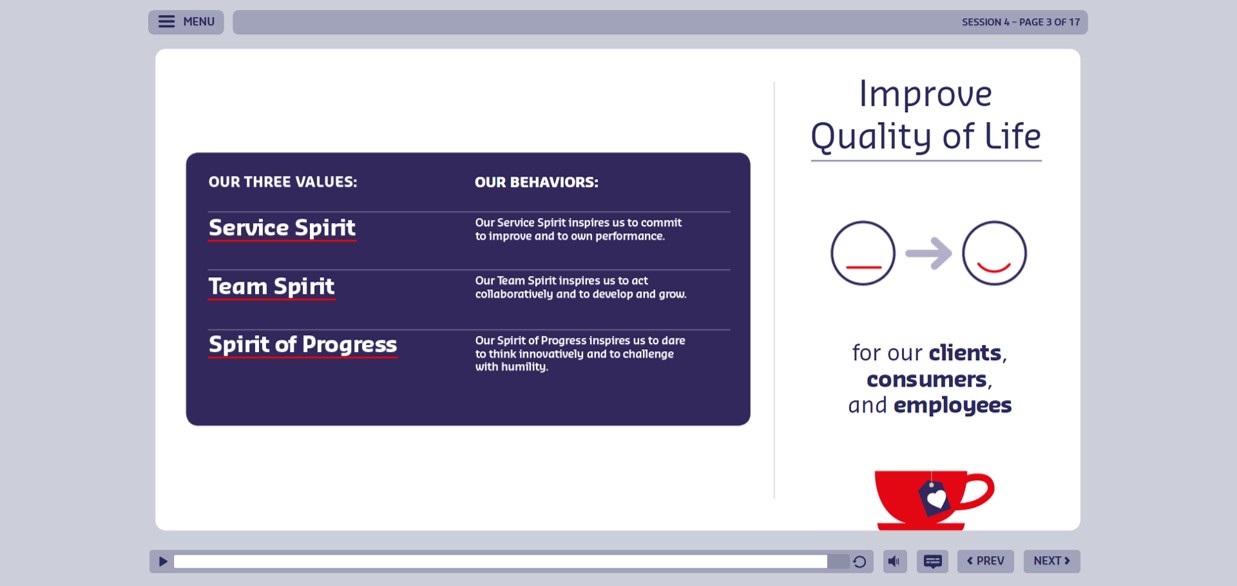 An animated graphic from the course, timed to the voice-over narration