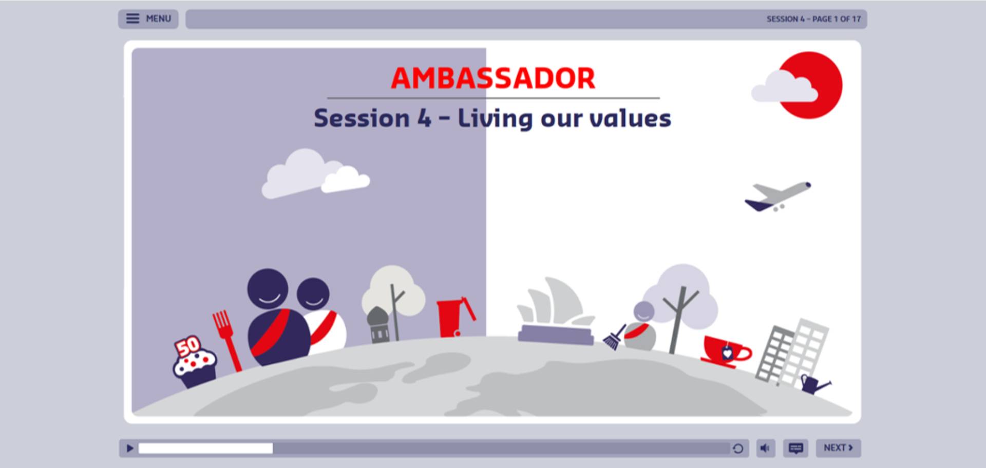 eLearning course screen